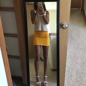 SMALL/XSMALL yellow pencil mini skirt